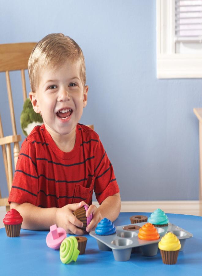 Learning Resources Smart Snacks Shape Sorting Cupcakes,17 Pieces, Ages 18 Months+, Fine Motor, Color & Shape Recognition