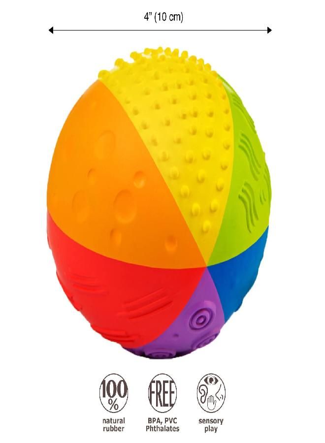 caaocho Pure Natural Rubber Sensory Ball for Babies Rainbow 4