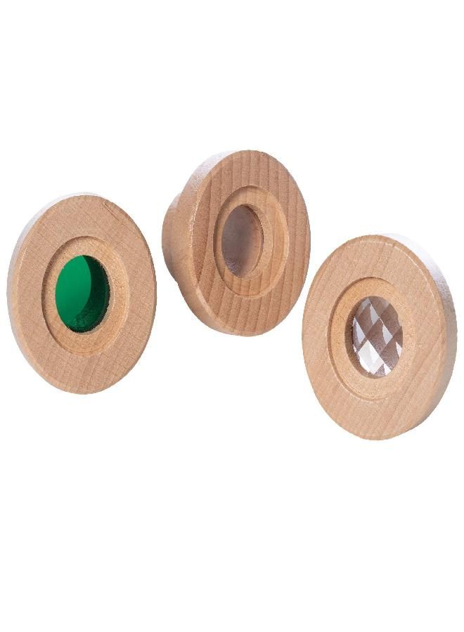 Manhattan Toy Natural Historian Wooden Camera Pretend Time Play with Clear, Green & Kaleidoscope Lenses