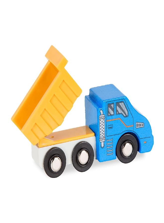 Battat - Miniature Toy Cars - 6pcs Wooden Minis - Classic Rescue & Construction Vehicles - Steamroller, Dump Truck - Wooden Vehicles Set 2 - 3 Years +