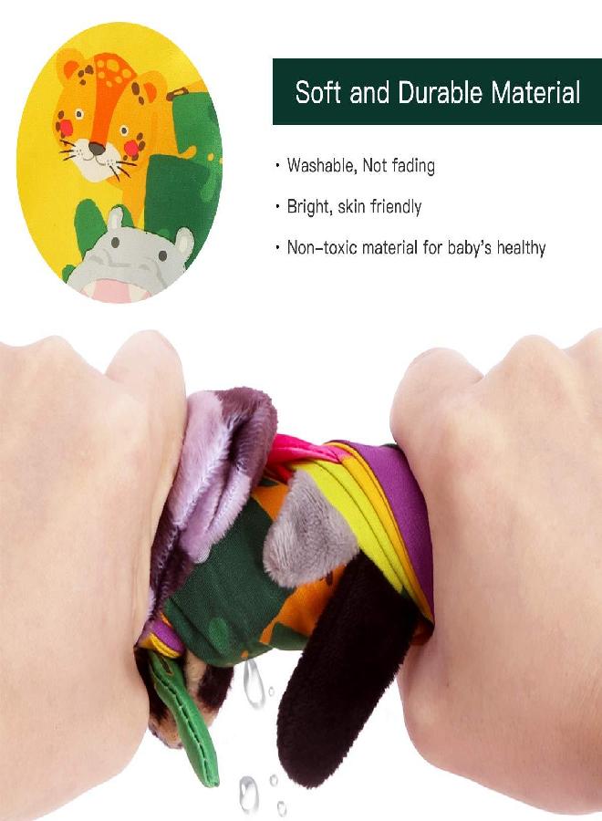 beiens Baby Books Toys, Touch and Feel Crinkle Cloth Books for Babies, Infants & Toddler, Early Development Interactive Car & Stroller Soft Toys for Boys & Girls (Rainforest Tails-1 Book)