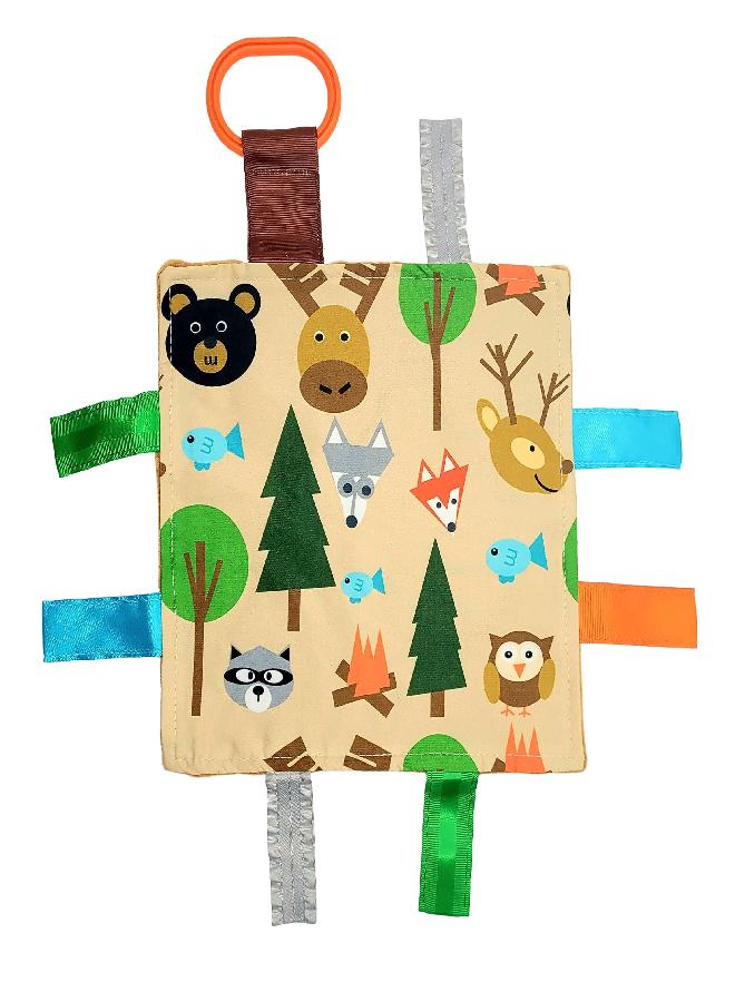 Baby Sensory Crinkle & Teething Square Lovey Toy with Closed Ribbon Tags for Increased Stimulation: 8