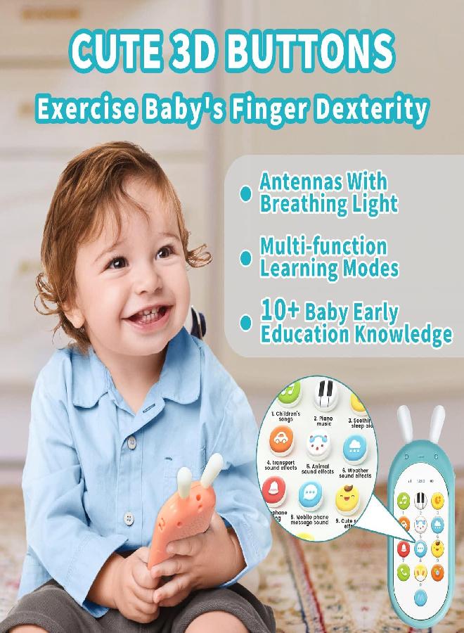 Richgv Baby Cell Phone Toy Sensory Learning Toys with 12 Functions, Baby Toys 6 to 12 Months with Light Multi Sound Effects Toys for 1 Year Old Boy Teething Toys for Babies Infant Toys Baby Boy Gifts