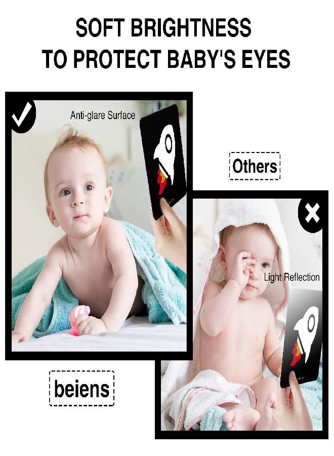 beiens High Contrast Baby Flashcards, Newborn Brain Development Toys, Visual Stimulation Learning Activity Cards, 20 PCs 40 Pages Educational Infants Gift (3-6 Months (Black & White & Color))