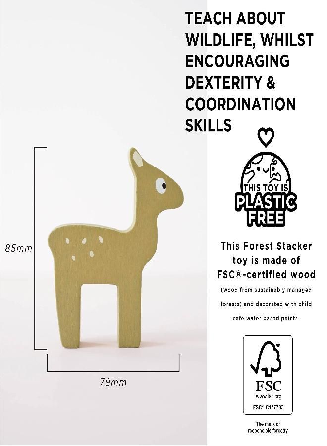 Le Toy Van - Wooden Petilou Forest Stacker Puzzle & Bag Educational Balancing Activities Toy | Great Gift for Kids and Toddlers | Suitable for Age 18+ Months Old