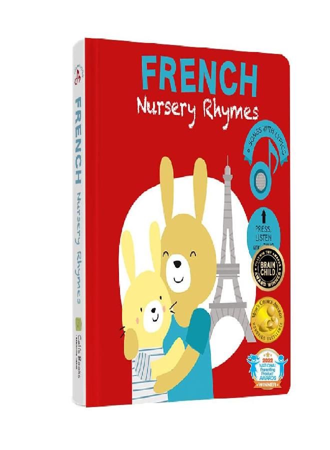 French Nursery Rhymes Book - Bilingual Sound Books for Toddlers 1-3 Years Old - Interactive Singing Music Toys for Bilingual Children with Lyrics & Translations - Gift for 1 Year Old Girl and Boy
