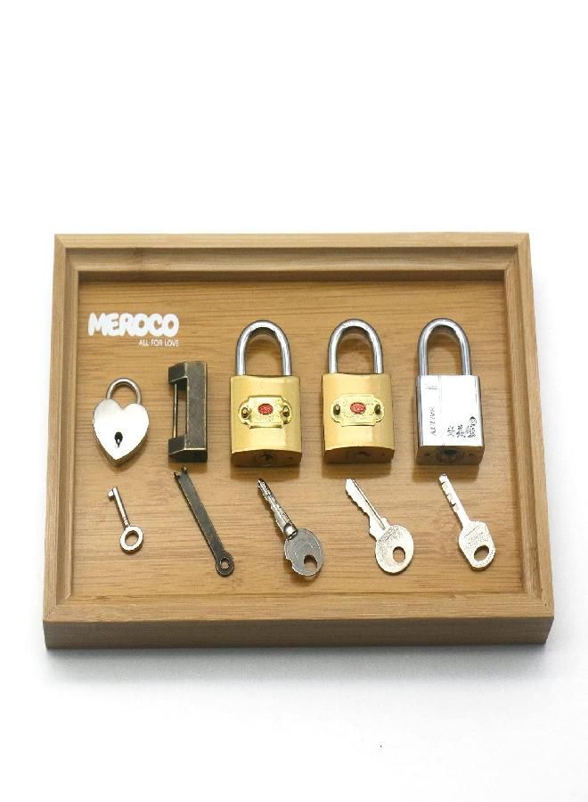 MEROCO Montessori Early Learning Preschool Educationl Lock,Montessori Materials Matching Games Lock Set,Toddler Fine Motor Skill Toy Gift,Montessori Lock Key Set Toy for Children