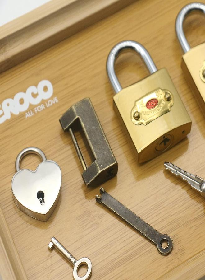 MEROCO Montessori Early Learning Preschool Educationl Lock,Montessori Materials Matching Games Lock Set,Toddler Fine Motor Skill Toy Gift,Montessori Lock Key Set Toy for Children