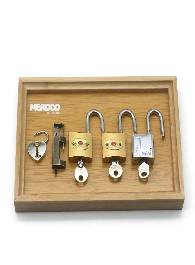 MEROCO Montessori Early Learning Preschool Educationl Lock,Montessori Materials Matching Games Lock Set,Toddler Fine Motor Skill Toy Gift,Montessori Lock Key Set Toy for Children