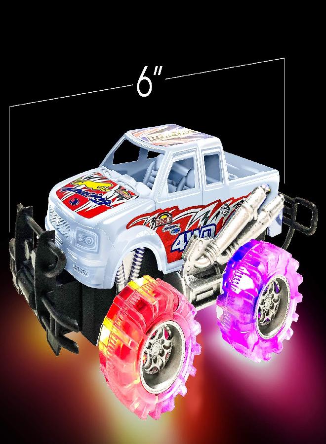 ArtCreativity Light Up Monster Trucks for Boys,- 6 Inch Toy Cars for 2 Year Old Boys,- Push n Go Car Toys for Boys 3-5 Years Old,- Light Up Toys for Kids, Best Gift for Kids Age 3-6 Years Old and Up