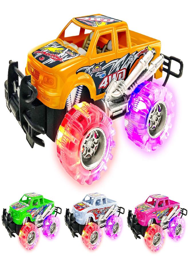 ArtCreativity Light Up Monster Trucks for Boys,- 6 Inch Toy Cars for 2 Year Old Boys,- Push n Go Car Toys for Boys 3-5 Years Old,- Light Up Toys for Kids, Best Gift for Kids Age 3-6 Years Old and Up