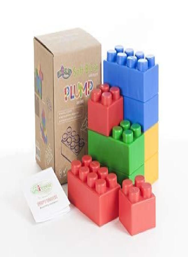 UNiPLAY Plump Soft Building Blocks - Jumbo Multicolor Stacking Blocks for Cognitive Development and Educational Games for Ages 3 Months and Up (12-Piece Set)