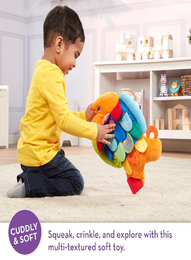 Melissa & Doug Flip Fish Soft Baby Toy - Flip Fish Baby Toy, Tag Toys For Babies, Tummy Time Toys, Taggies For Babies, Sensory Toys For Infants