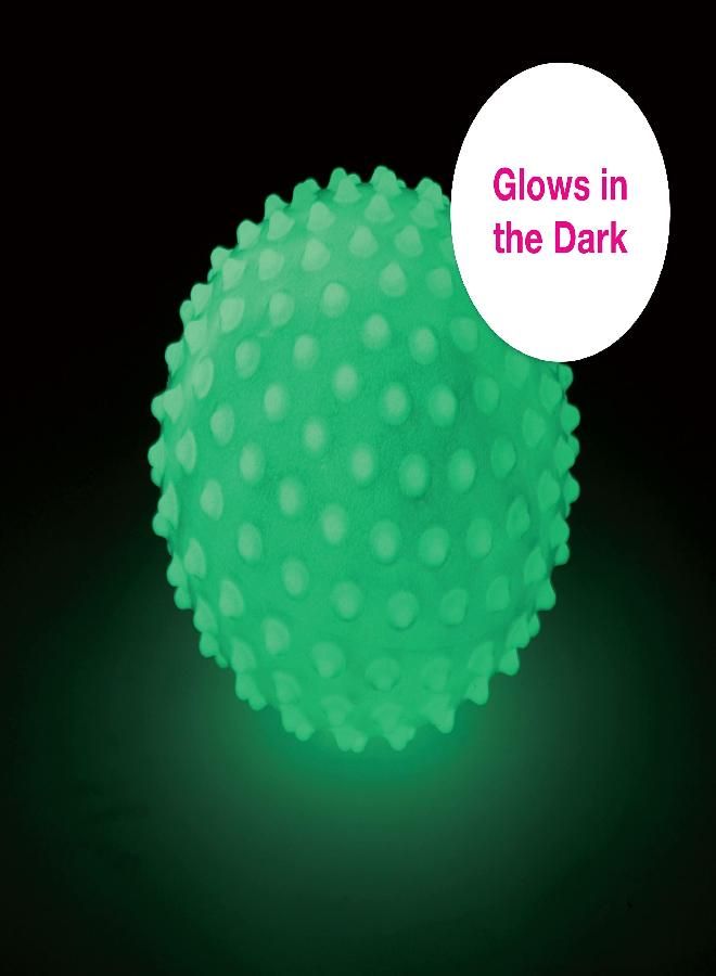 Edushape Sensory Ball for Baby - 7” Glow-in-The-Dark Baby Ball That Helps Enhance Gross Motor Skills for Kids Aged 6 Months & Up - Pack of 1 Vibrant Colorful and Unique Toddler Ball for Baby
