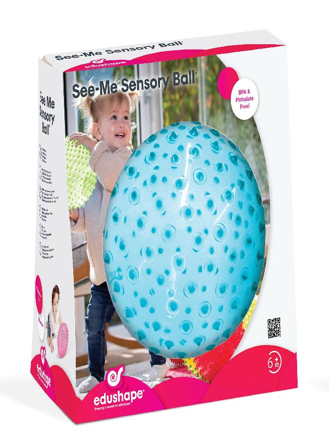 Edushape The Original Sensory Ball for Baby - 7” Transparent Trendy Color Baby Ball That Helps Enhance Gross Motor Skills for Kids Aged 6 Months & Up - Pack of 1 Vibrant & Unique Toddler Ball for Baby