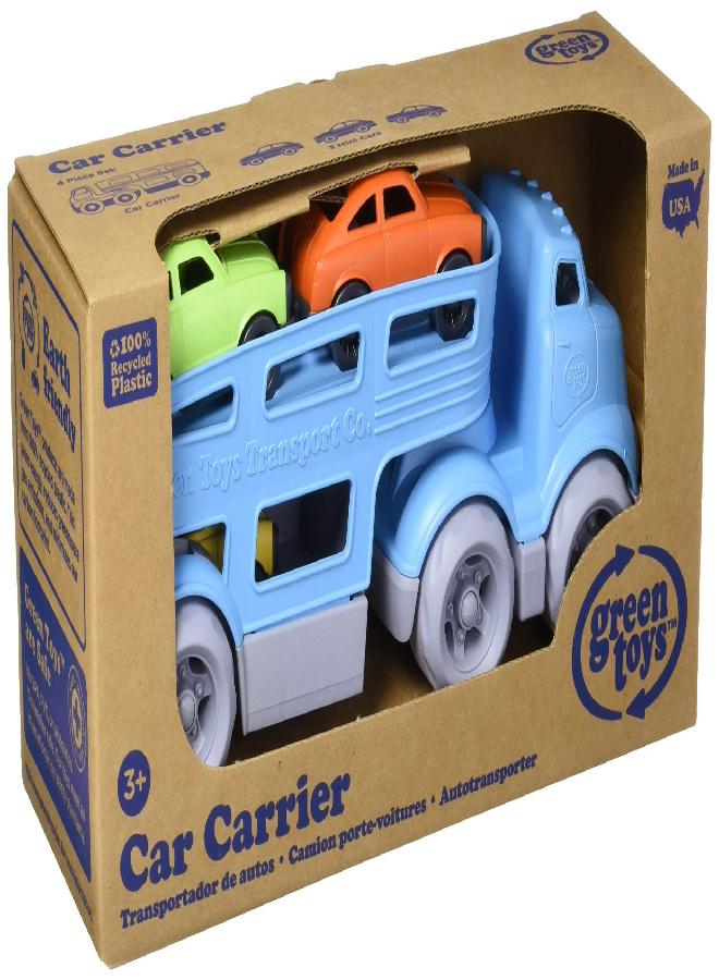Green Toys Car Carrier, Blue CB - Pretend Play, Motor Skills, Kids Toy Vehicles. No BPA, phthalates, PVC. Dishwasher Safe, Recycled Plastic, Made in USA.