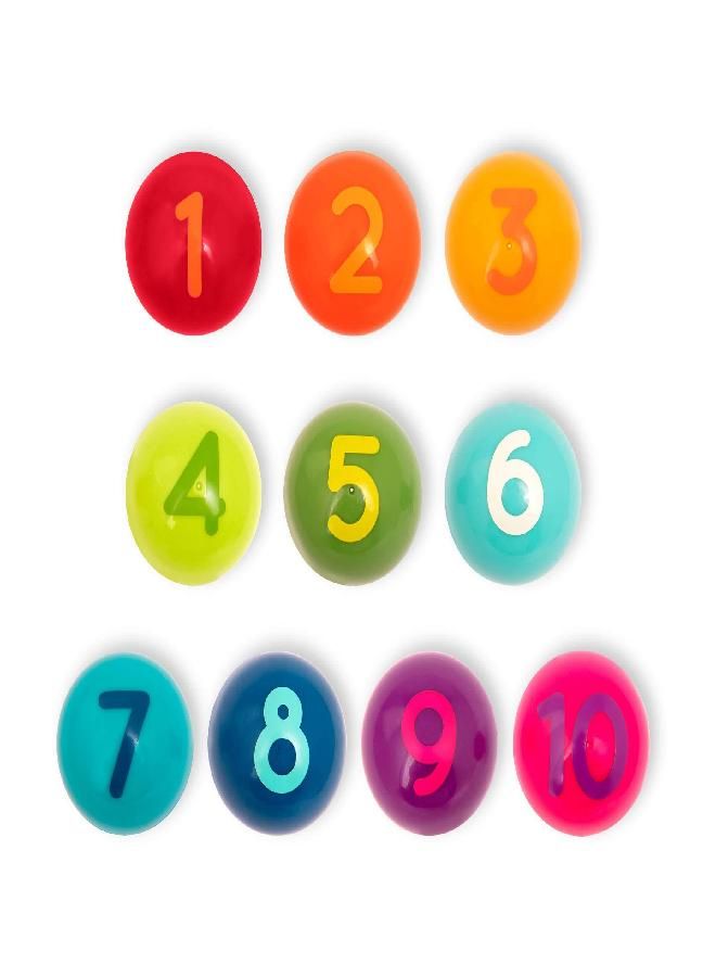 Battat - Ball Dispenser for Kids - Mini Vending Machine Toy - 10 Colorful Number Balls - Numbers & Colors Gumball Machine - Toddlers - 12 Months + , Red