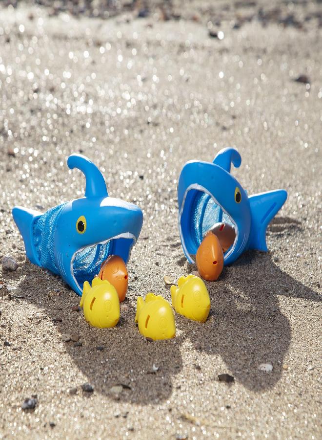 Melissa & Doug Sunny Patch Spark Shark Fish Hunt Pool Game With 2 Nets and 6 Fish to Catch