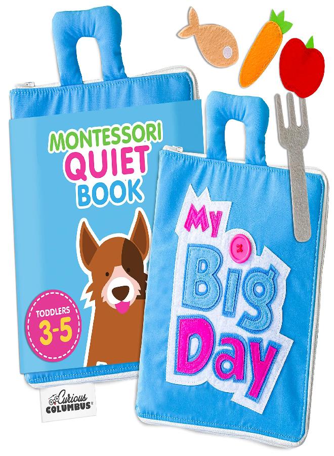 Curious Columbus - Quiet Book - Quiet Books for Toddlers - Activity Books for Kids Ages 3-5. Toddler Busy Book Airplane Activities