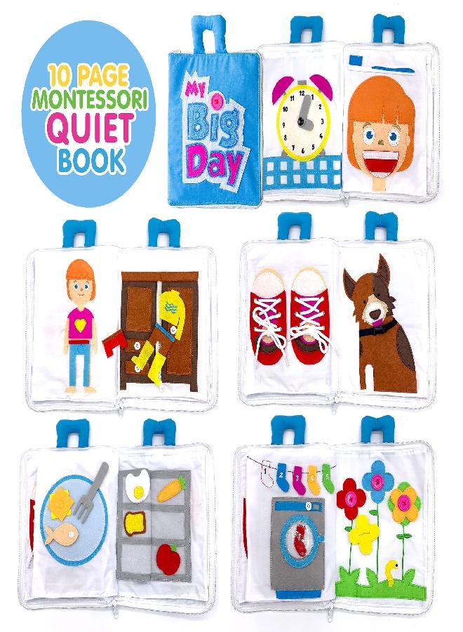 Curious Columbus - Quiet Book - Quiet Books for Toddlers - Activity Books for Kids Ages 3-5. Toddler Busy Book Airplane Activities