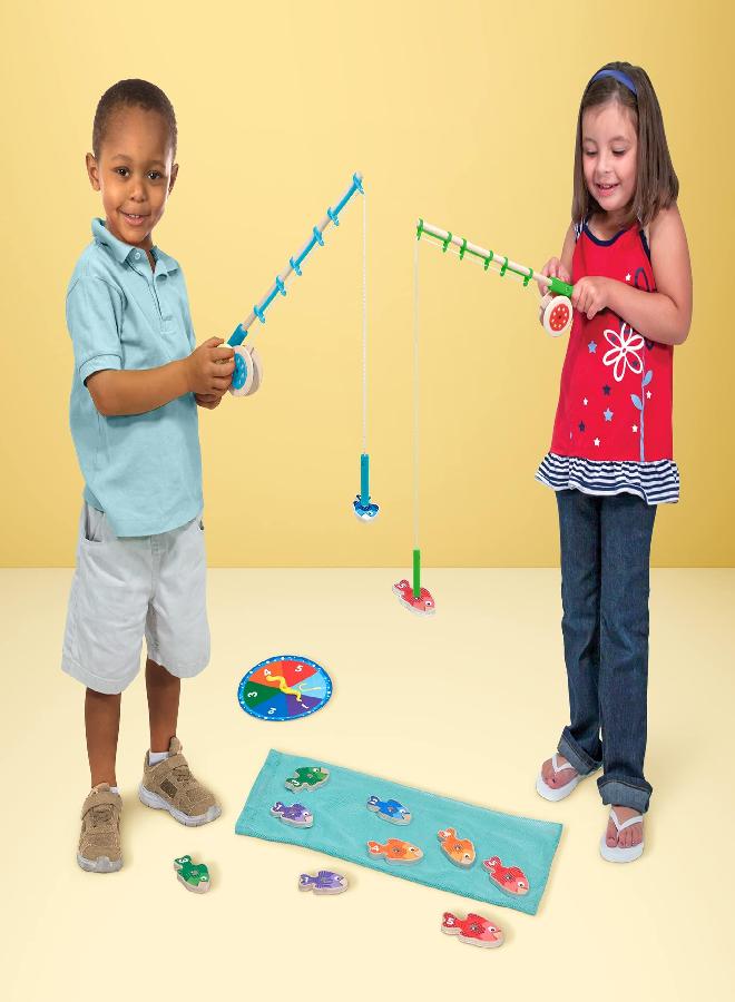 Melissa & Doug Catch & Count Wooden Fishing Game With 2 Magnetic Rods