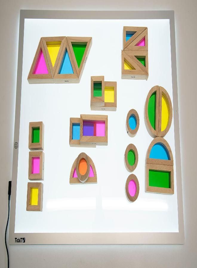 TickiT Rainbow Blocks - Set of 24 - Sensory Blocks for Toddlers Aged 12M+ - Colorful Montessori Stacking Shapes - First Building Blocks