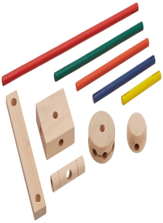 Schylling MKT Super Makit Classic Wood Construction Toy, 3+ years, 70-Pieces