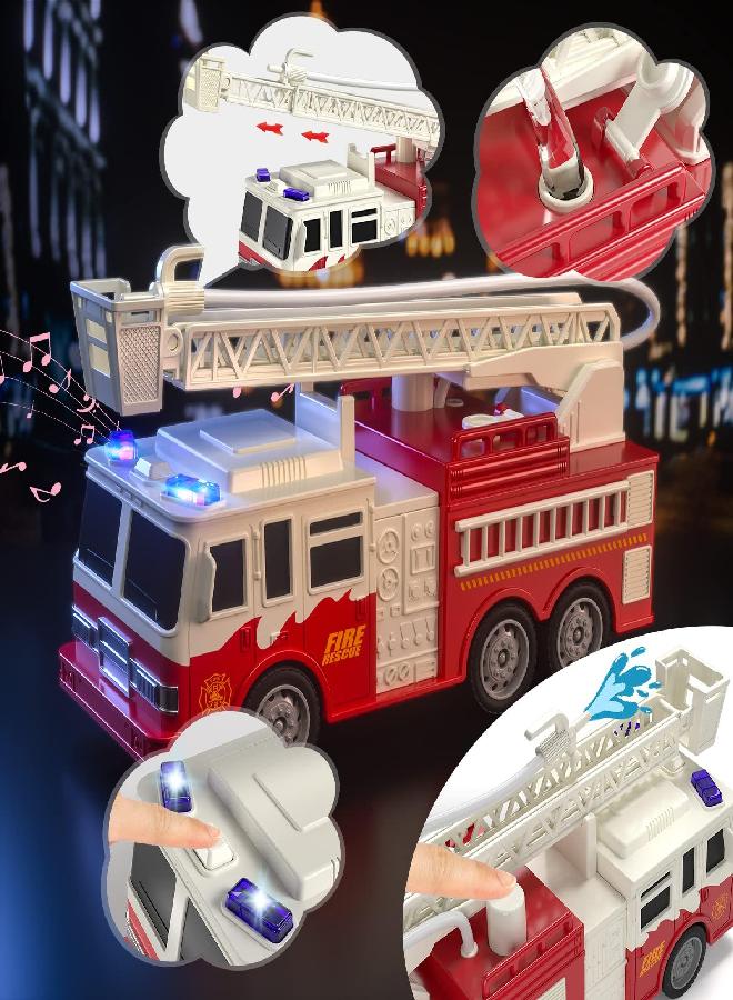 TEMI 4 Pack Emergency Vehicle Toys Playsets for Kids, Rescue Helicopter, Police Car, Fire Truck, Ambulance Friction Powered Rescue Vehicle Toys for Toddlers, Car Toys Gift for Age 3-12 Boys Girls