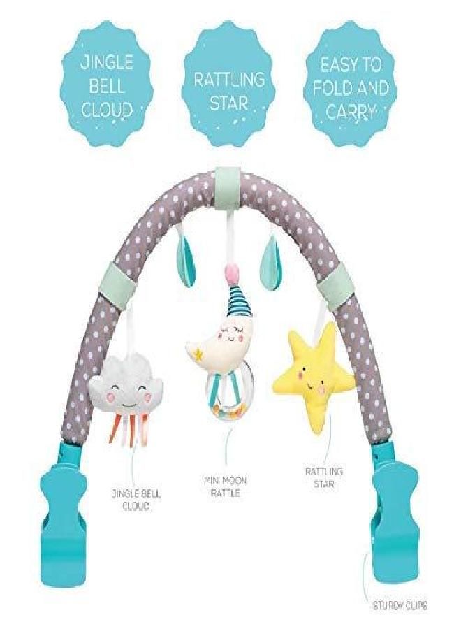 Taf Toys Savannah Adventures Arch. Ideal for Infant and Toddlers, Fits Stroller, Pram and Car Seat, Activity Arch with Fascinating Toys, Stimulates Baby’s Senses and Motor Skills Development