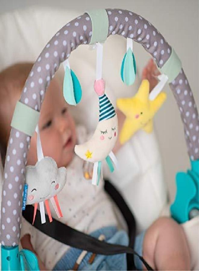 Taf Toys Savannah Adventures Arch. Ideal for Infant and Toddlers, Fits Stroller, Pram and Car Seat, Activity Arch with Fascinating Toys, Stimulates Baby’s Senses and Motor Skills Development