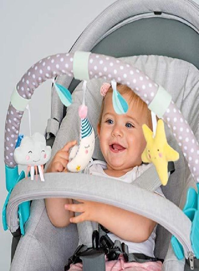 Taf Toys Savannah Adventures Arch. Ideal for Infant and Toddlers, Fits Stroller, Pram and Car Seat, Activity Arch with Fascinating Toys, Stimulates Baby’s Senses and Motor Skills Development