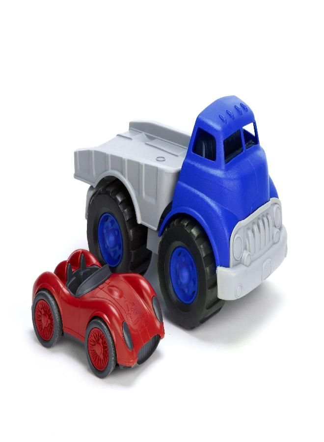 Green Toys Flatbed with Racecar/ CB2
