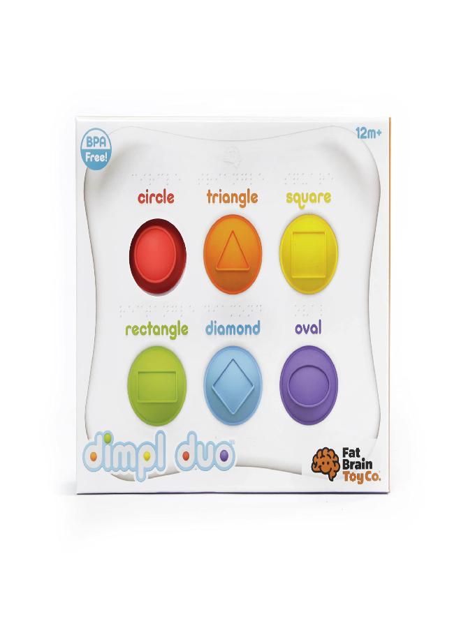 Fat Brain Toys Dimpl Duo Baby Toys & Gifts for Ages 1 to 2, includes one plastic board, 6 silicone buttons