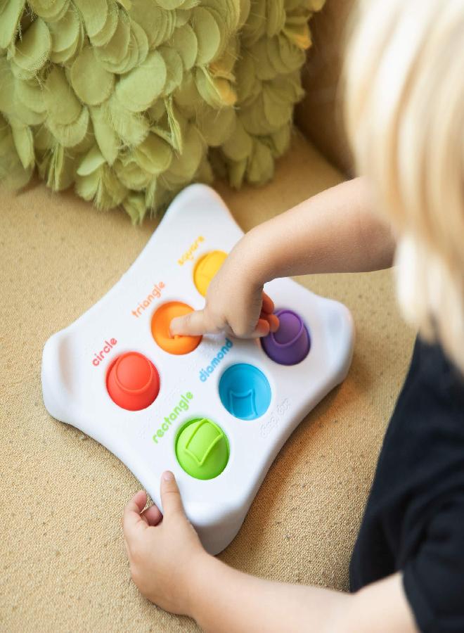 Fat Brain Toys Dimpl Duo Baby Toys & Gifts for Ages 1 to 2, includes one plastic board, 6 silicone buttons