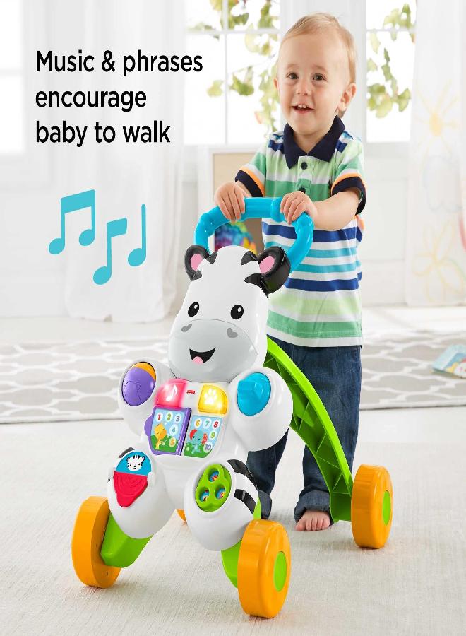 Fisher-Price Baby Learning Toy Learn With Me Zebra Walker With Music Lights And Fine Motor Activities For Ages 6+ Months