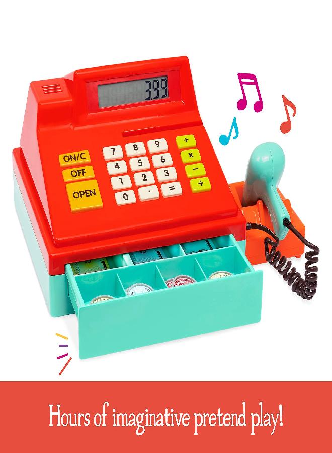 Battat - Toy Cash Register for Kids, Toddlers - 49pc Play Register with Toy Money, Credit Card, Scanner - Calculating - 3 Years +