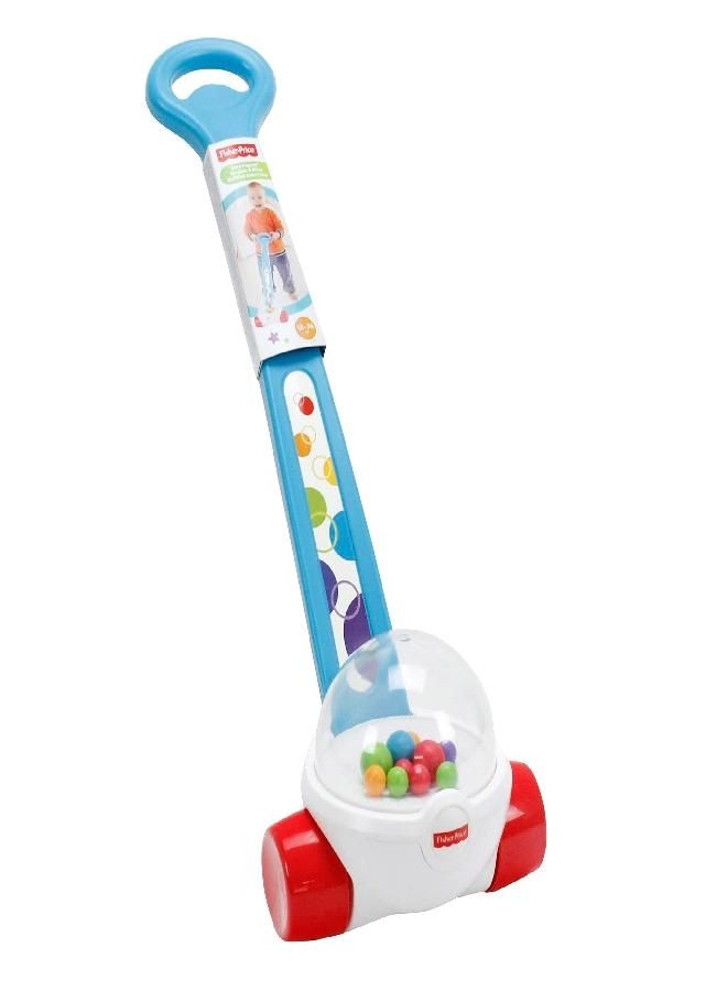 Fisher-Price Corn Popper Baby Toy, Blue, Toddler Push Toy with Ball-Popping Action for 1 Year Old and Up