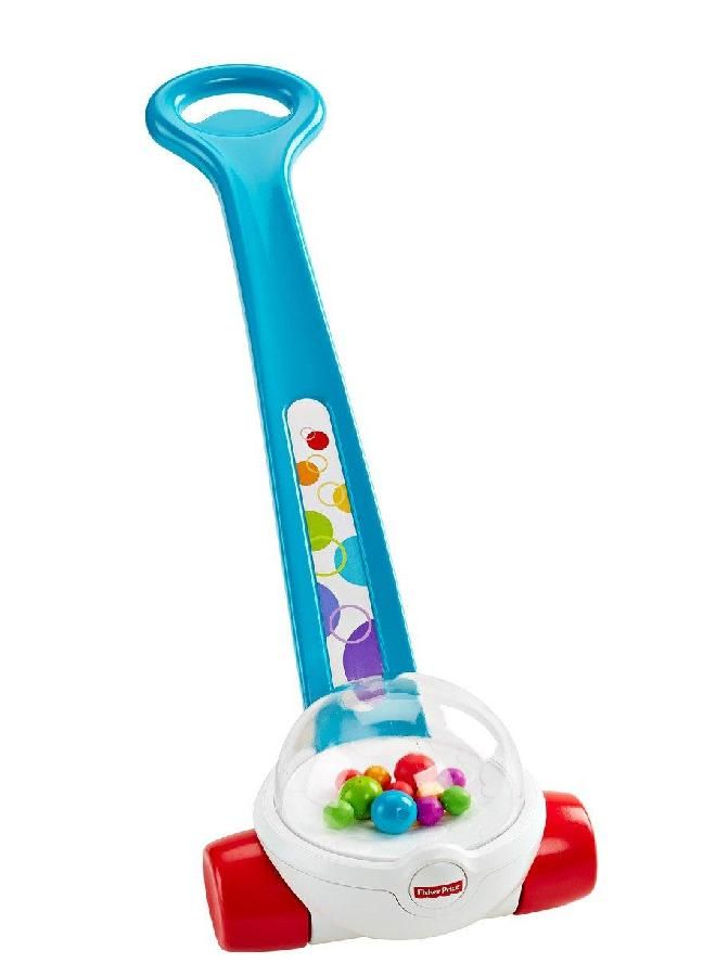 Fisher-Price Corn Popper Baby Toy, Blue, Toddler Push Toy with Ball-Popping Action for 1 Year Old and Up