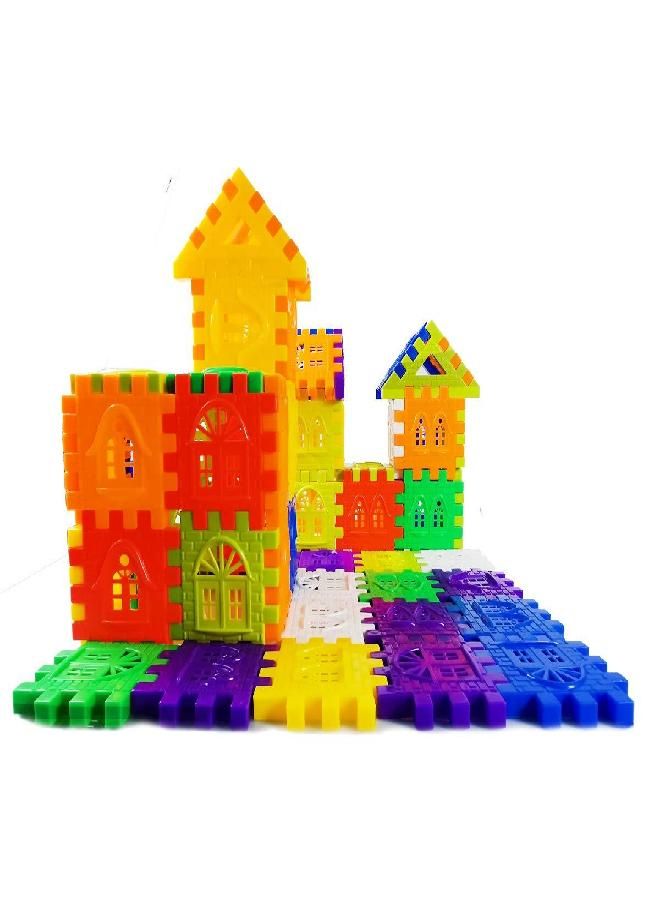 RAINBOW TOYFROG Waffle Blocks for Toddlers & Kids 96 Pcs Jumbo Toy Building Sets- STEM Building Toys with Storage Container -Kindergarten Toys Preschool manipulatives for Toddlers
