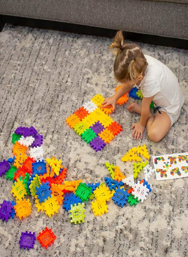 RAINBOW TOYFROG Waffle Blocks for Toddlers & Kids 96 Pcs Jumbo Toy Building Sets- STEM Building Toys with Storage Container -Kindergarten Toys Preschool manipulatives for Toddlers