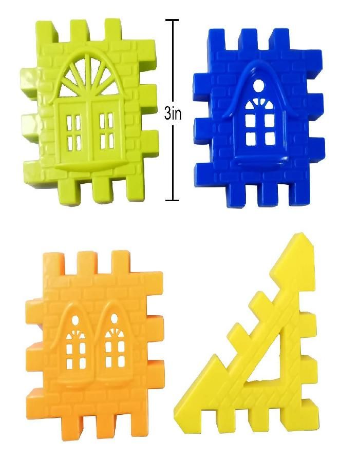 RAINBOW TOYFROG Waffle Blocks for Toddlers & Kids 96 Pcs Jumbo Toy Building Sets- STEM Building Toys with Storage Container -Kindergarten Toys Preschool manipulatives for Toddlers