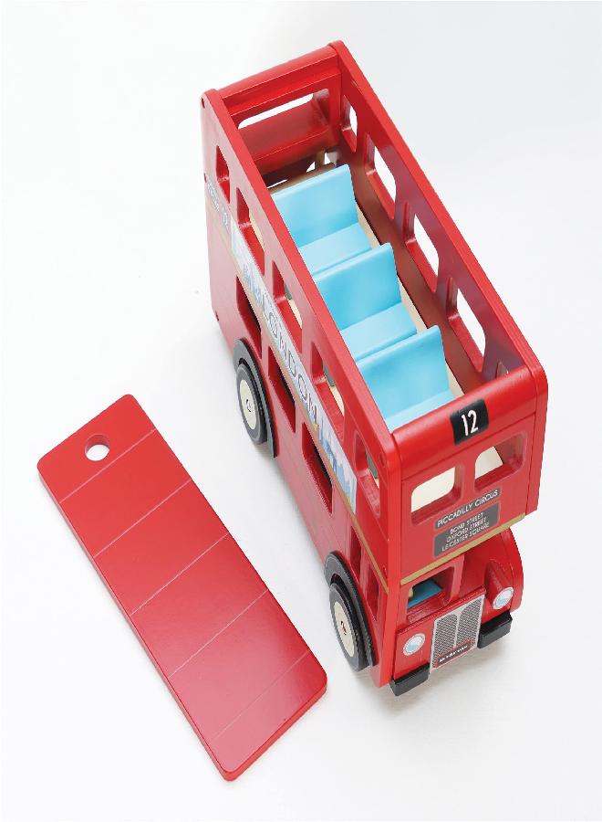 Le Toy Van - Cars & Construction - London Double Decker Bus Toy - London Toy Bus - Wooden Toy Bus - Role Play Toys - Suitable for Girls and Boys Toys Age 3 +