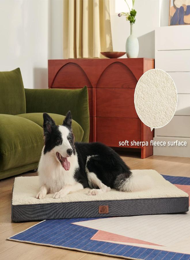 Bedsure Dog Bed for Large Dogs - Big Orthopedic Dog Bed with Removable Washable Cover, Egg Crate Foam Pet Bed Mat, Suitable for Dogs Up to 65 lbs