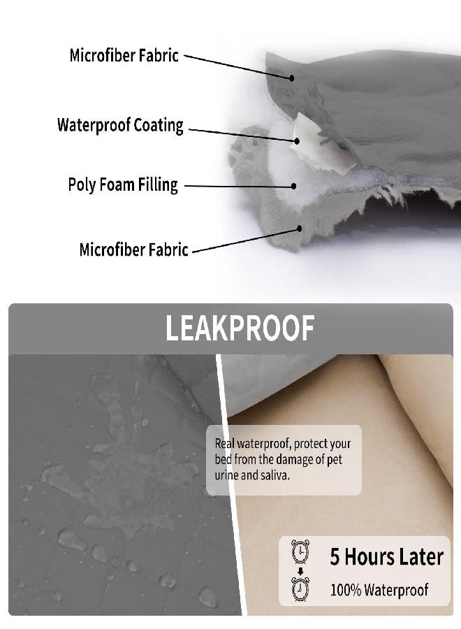 Easy-Going 100% Waterproof Dog Bed Cover Reversible Leak Proof Couch Cover Washable Sofa Cover Furniture Protector Blanket for Pets Kids Children Dog Cat (52x86 Inch, Gray/Light Gray)