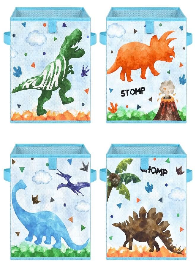 Cube Storage Bins - 4 Pack Fabric Foldable Storage Cube Organizer for Kids Decorative Storage Baskets with Handles 11
