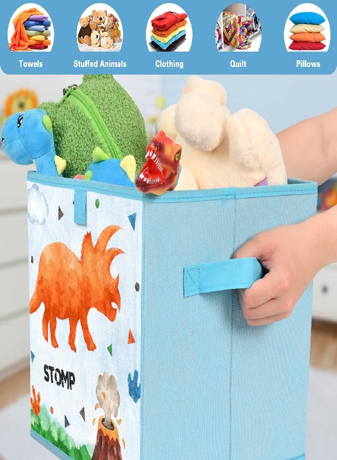 Cube Storage Bins - 4 Pack Fabric Foldable Storage Cube Organizer for Kids Decorative Storage Baskets with Handles 11