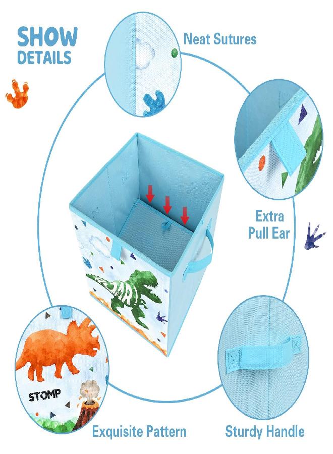 Cube Storage Bins - 4 Pack Fabric Foldable Storage Cube Organizer for Kids Decorative Storage Baskets with Handles 11