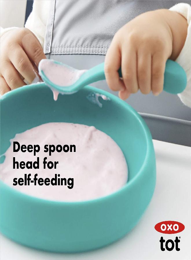 OXO Tot Silicone Spoon Set Teal