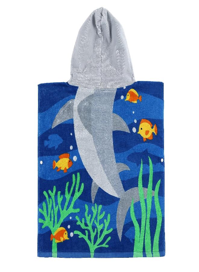 PERYOUN Child 100% Cotton Hooded Towel 24 x 48 inches (Mermaid)