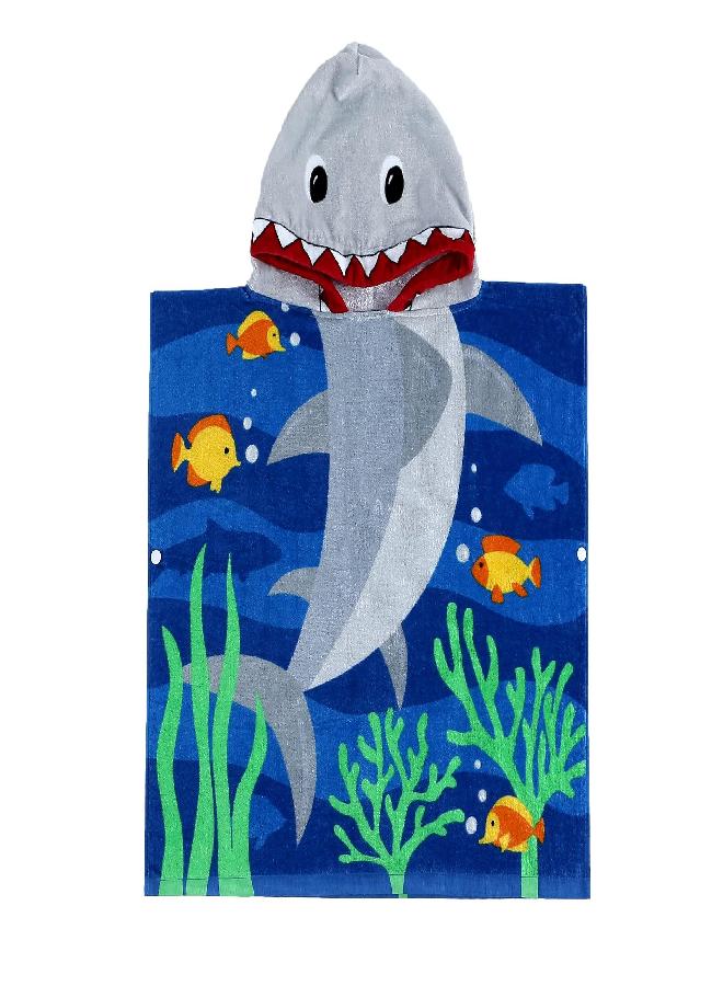 PERYOUN Child 100% Cotton Hooded Towel 24 x 48 inches (Mermaid)